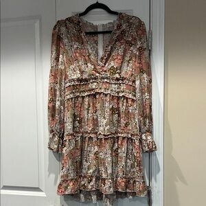 Pink and Brown Floral Dress